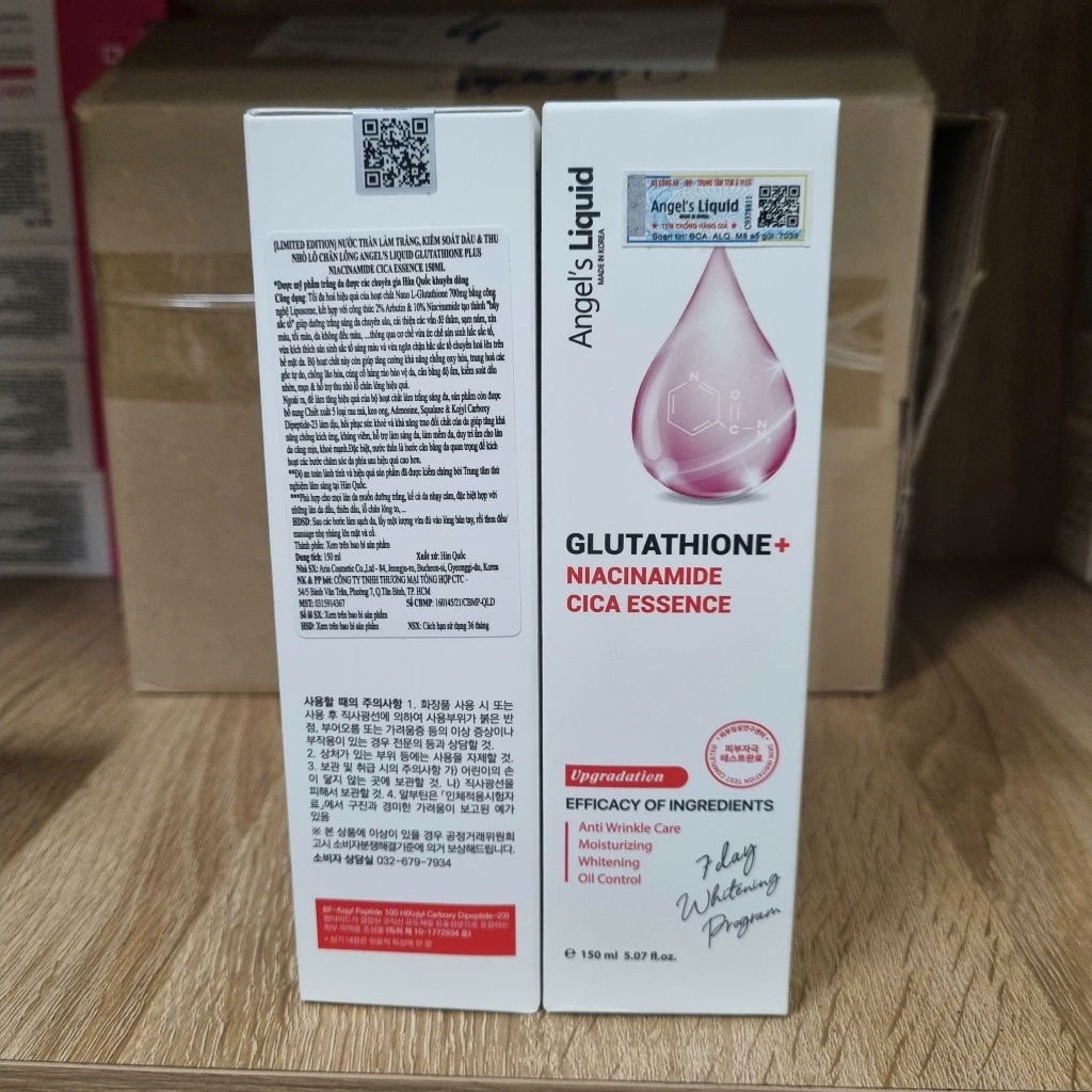 Toner Dưỡng Trắng Angel's Liquid Glutathione + Niacinamide/Glutathione700 7day Whitening Program 150ml