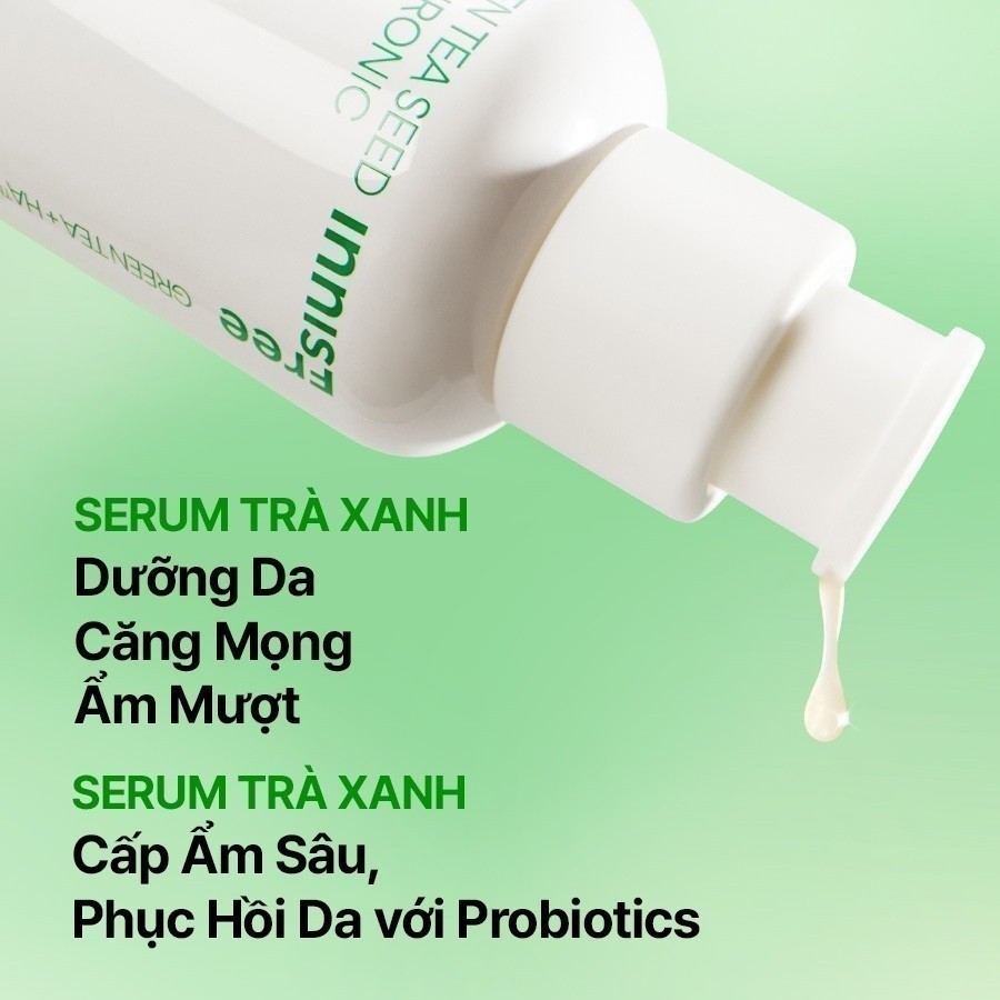 INNISFREE x Serum trà xanh cấp ẩm sâu phục hồi da, với Probiotics INNISFREE Green Tea Seed Hyaluronic Serum 80mL