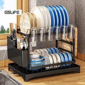 Gslife Kệ chén bát 2/3 tầng thông minh – tiết kiệm không gian, lắp đặt dễ dàng có khay hứng nước