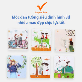 Móc dán tường siêu dính hình 3d nhiều màu đẹp chịu lực tốt tiện dụng trong nhà #A26