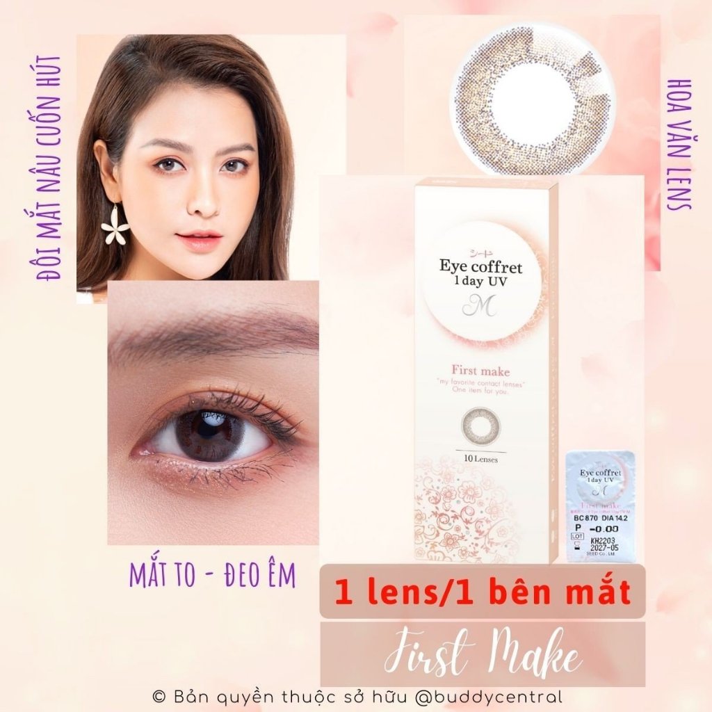 (Date 30/09/2025) Lens SEED 1 ngày màu First Make có độ (1 chiếc lẻ/1 ...