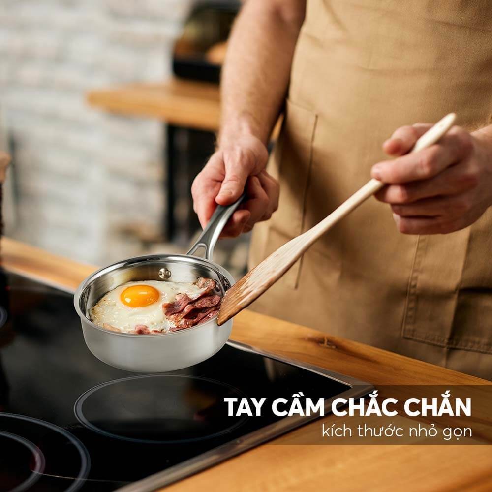 Chảo Inox 304 Nguyên Khối Elmich Trimax EL-3846 | Chảo Rán Thành Thẳng, Dùng Bếp Từ | BigBuy360 - bigbuy360.vn