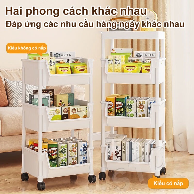 STON kệ sách kệ đa năng Có bánh Kệ đồ nhà bếp đa năng tiện lợi kệ sách đựng đồ phòng khách