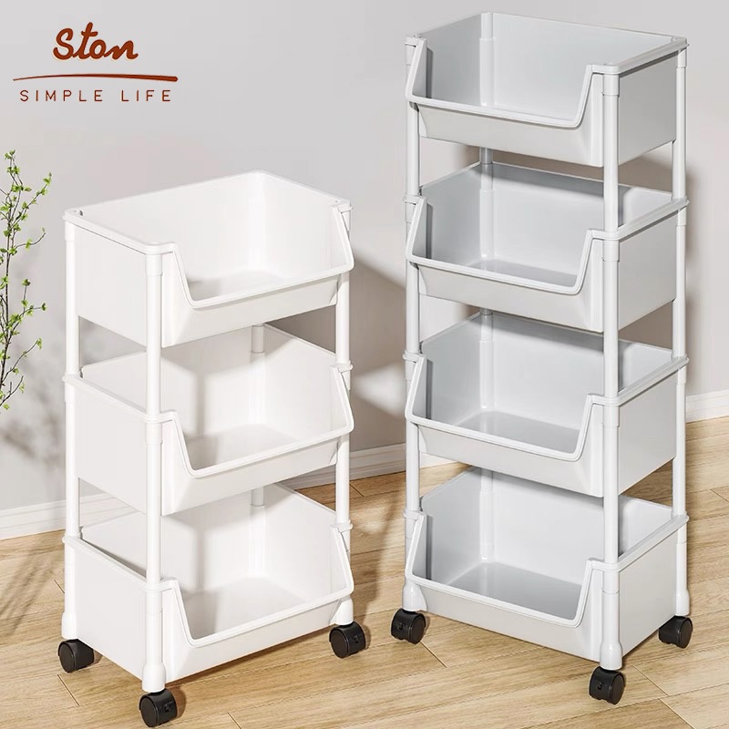 STON kệ sách kệ đa năng Có bánh Kệ đồ nhà bếp đa năng tiện lợi kệ sách đựng đồ phòng khách