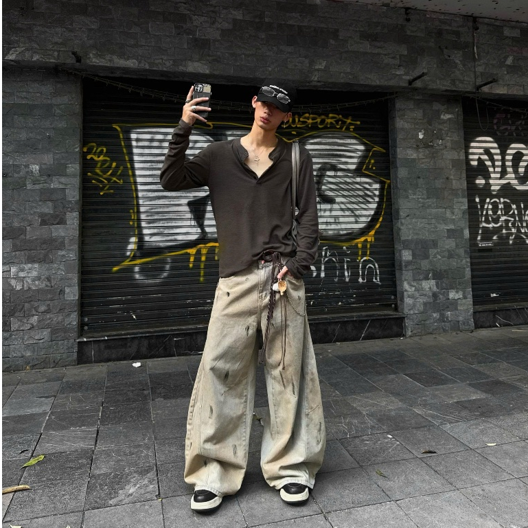 Bad Choices | Quần Wide-leg Balloon Jeans ống rộng StreetStyle