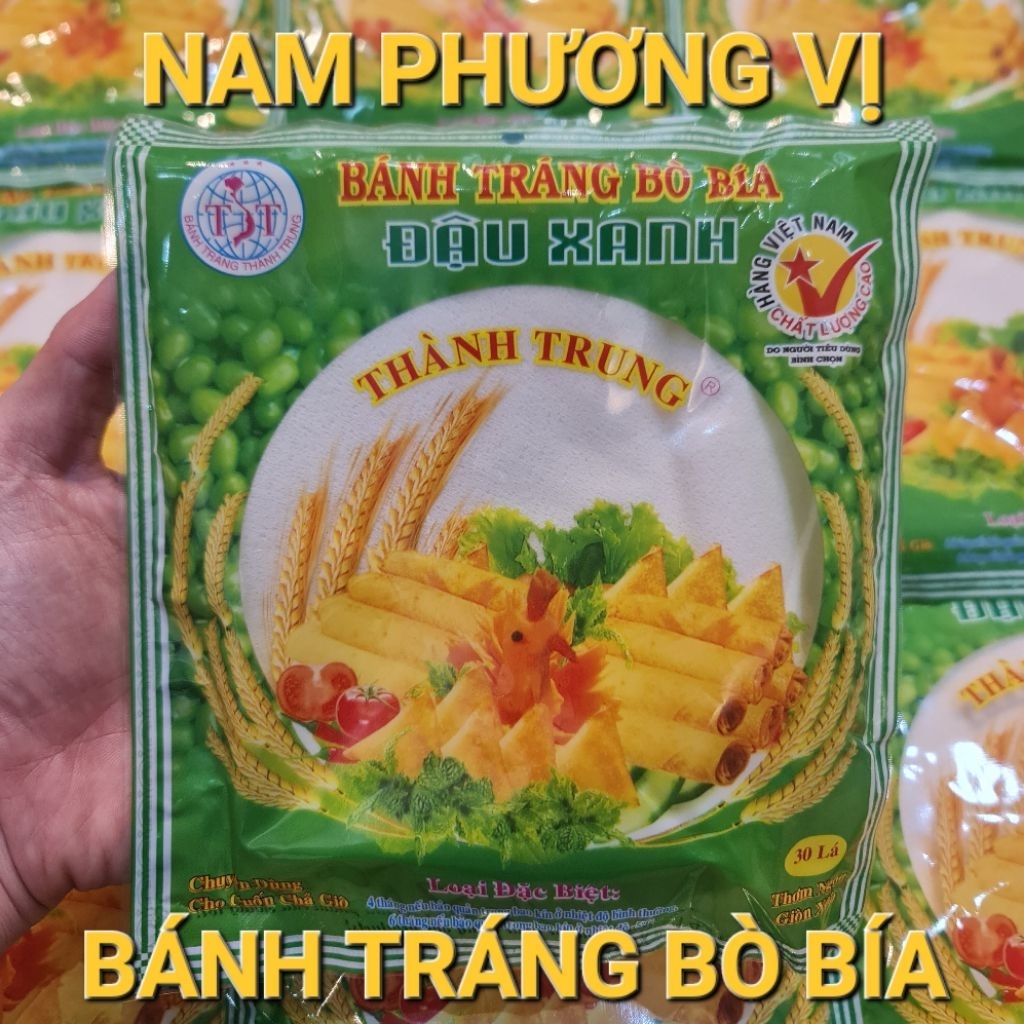 Bánh Tráng Bò Bía Đậu Xanh Thành Trung Bịch 30 Cái Vỏ Bánh Dẻo Dai 