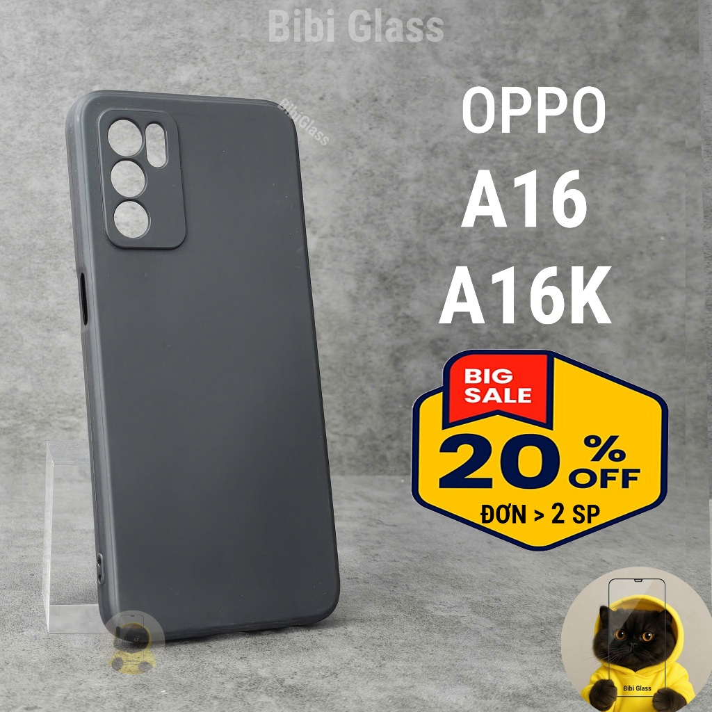 Ốp lưng Oppo A16K / A16 bảo vệ cam điện thoại toàn diện cạnh vuông nhựa dẻo tpu bibi glass