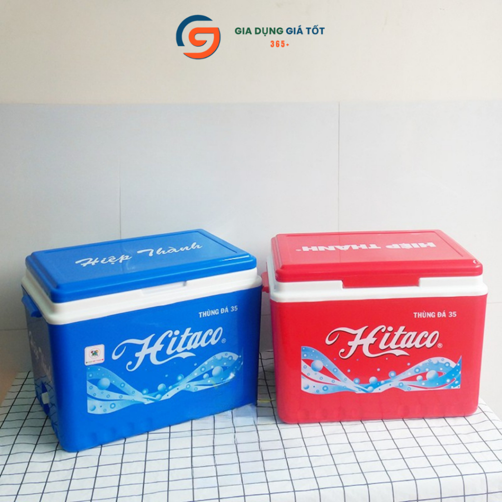 Thùng đựng đá nhựa 35L Hitaco có vòi xả - thùng đá giữ nhiệt cho quán cafe, quán nước, quán ăn nhỏ