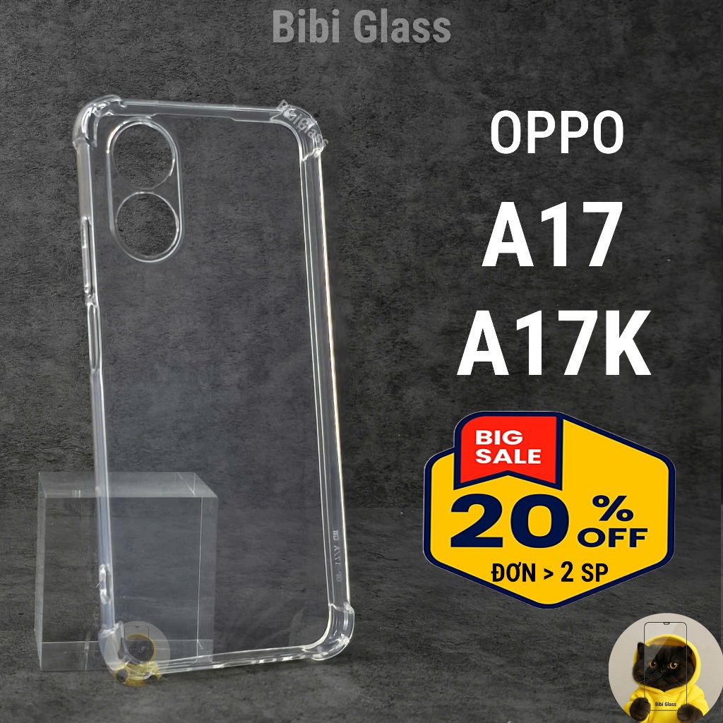 Ốp lưng OPPO A17K / A17 silicon trong suốt dẻo cao cấp chống sốc bảo vệ điện thoại