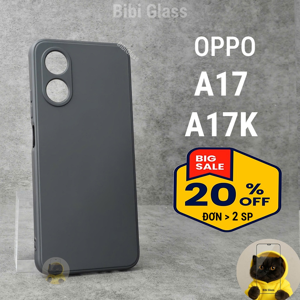 Ốp lưng Oppo A17K / A17 bảo vệ cam điện thoại toàn diện cạnh vuông nhựa dẻo tpu bibi glass