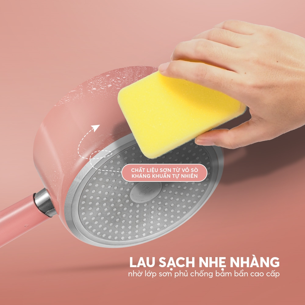 Bộ Nồi Chảo Chống Dính Ceramic Elmich Baby (Quánh & Chảo Size 16cm, Đáy Từ Tổ Ong) | BigBuy360 - bigbuy360.vn