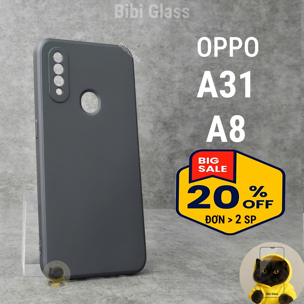 Ốp lưng Oppo A31 / A8 bảo vệ cam điện thoại toàn diện cạnh vuông nhựa dẻo tpu bibi glass