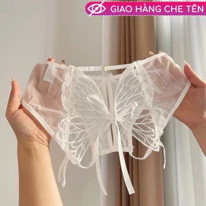 Quần lót nữ đũng mở sexy quần chip lưới trong suốt xẻ đáy hoạ tiết gợi cảm lãng mạn