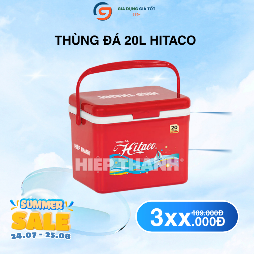 Thùng đá 20L Hitaco nhựa Hiệp Thành ,thùng giữ lạnh có quai xách - thùng giữ nhiệt tiện lợi