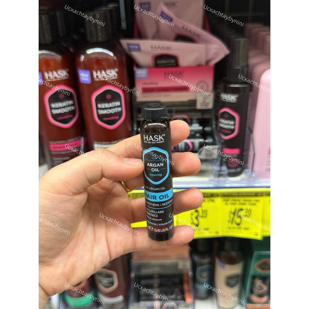 [Bill Úc] Dầu Dưỡng Tóc HASK 18ml – Phục Hồi Hư Tổn, Bóng Mượt Tức Thì (Argan / Keratin / Coconut)