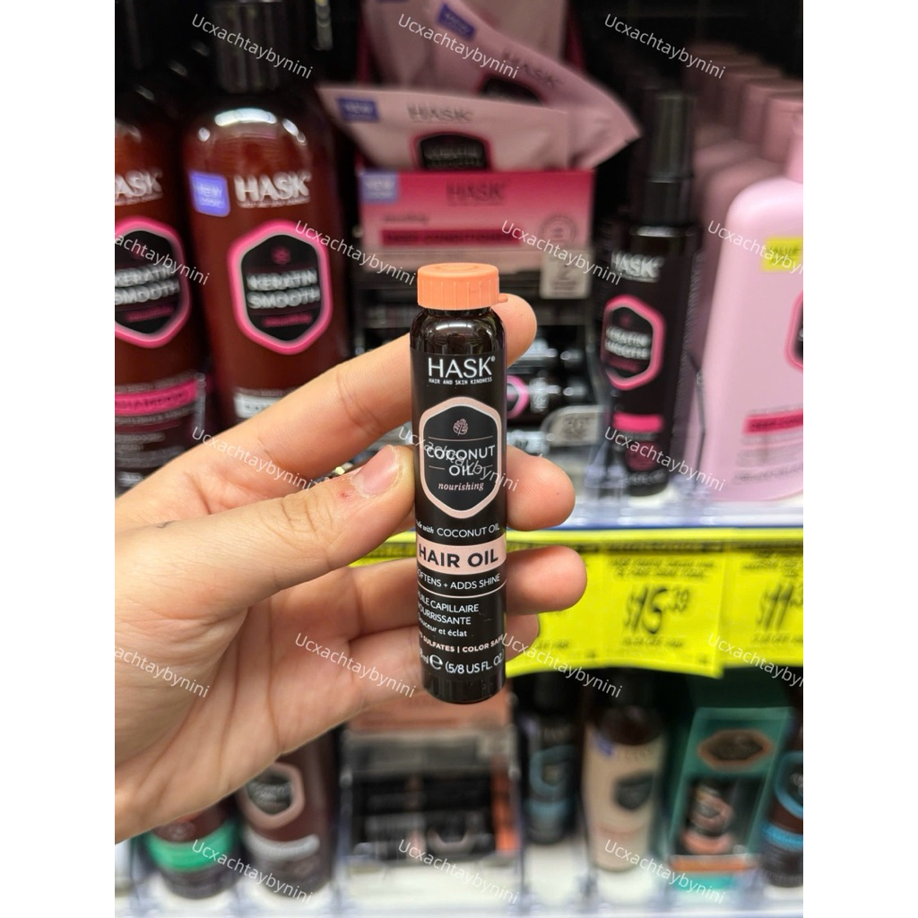 [Bill Úc] Dầu Dưỡng Tóc HASK 18ml – Phục Hồi Hư Tổn, Bóng Mượt Tức Thì (Argan / Keratin / Coconut)