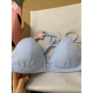 Áo bra cài trước sọc kate chất liệu mềm mát màu pastel - handmade by MimiHouse