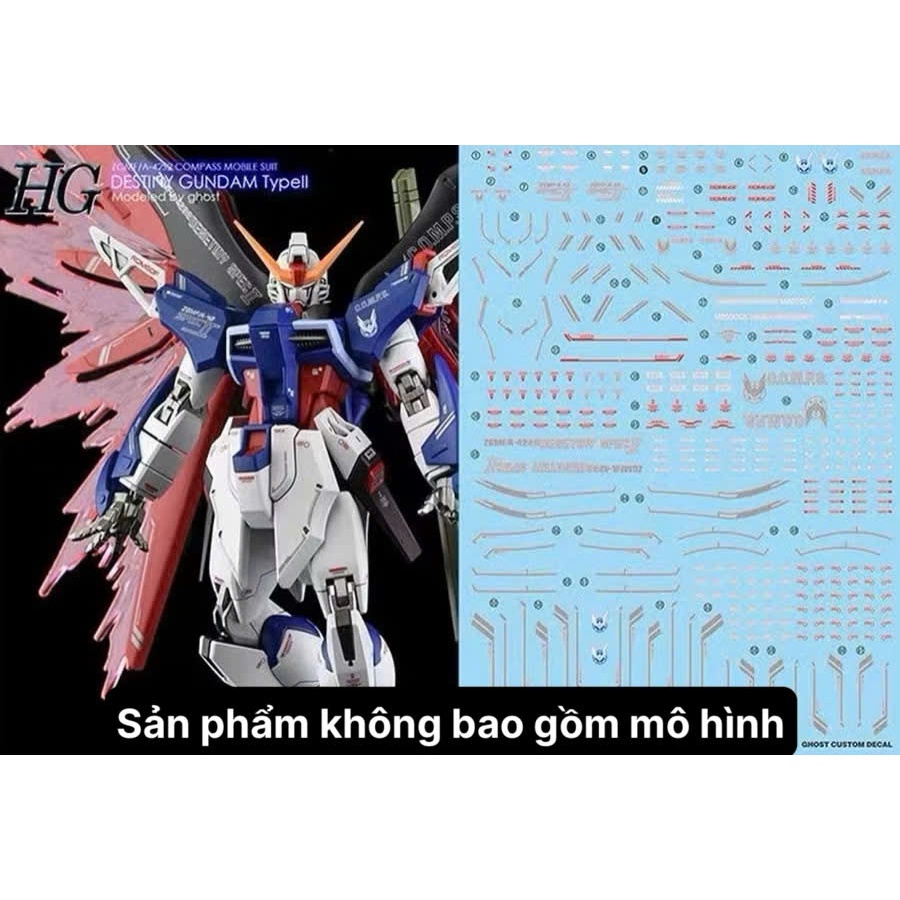 [Ghost/G-rework] Decal/Đề can nước mô hình HG Destiny Gundam Spec 2 ...