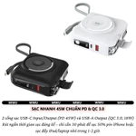 Pin sạc dự phòng kiêm cóc sạc nhanh 45W, sạc không dây từ tính Magnetic 15000Mah, kèm dây sạc Type-C + L(iP/iPad) WIWU — ảnh 3