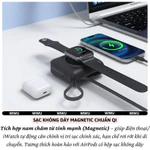Pin sạc dự phòng kiêm cóc sạc nhanh 45W, sạc không dây từ tính Magnetic 15000Mah, kèm dây sạc Type-C + L(iP/iPad) WIWU — ảnh 4