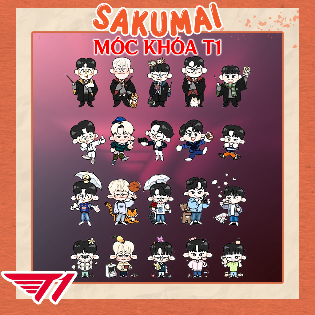 Móc Khoá T1, Móc Khoá Tuyển Thủ League Of Legends Faker Keria Gumayushi Oner Doran Bằng Chất Liệu Acrylic Cute - SakuMai