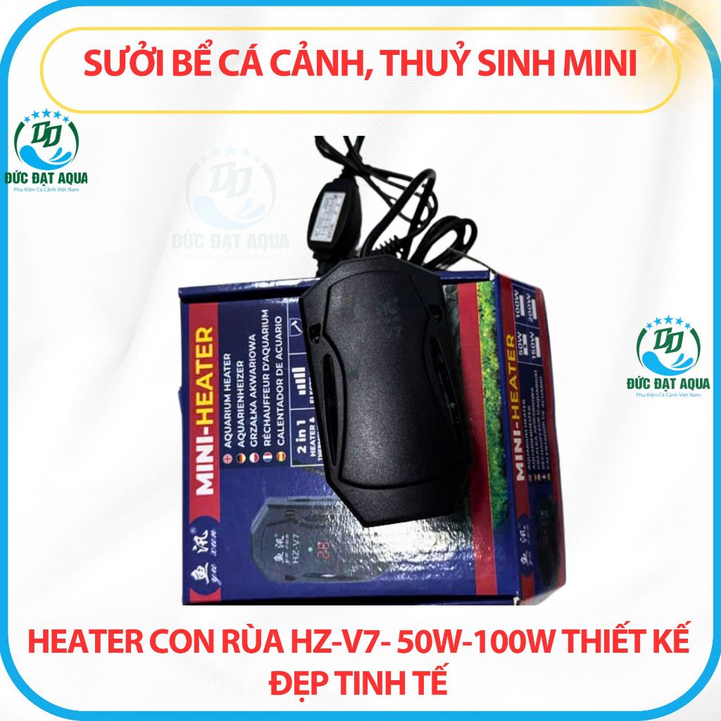 Sưởi bể cá cảnh cá koi, thuỷ sinh mini - HEATER con rùa HZ-V7- 50w-100w thiết kế đẹp tinh tế 8