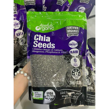 1KG Hạt chia Úc Absolute Organic, Hạt Chia Seed túi tím hữu cơ/ ăn kiêng/ giảm cân / hàng nhập khẩu chính hãng