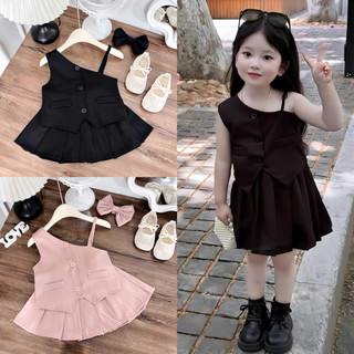 Váy hè,Sét áo trễ vái mix váy xếp ly cho bé gái