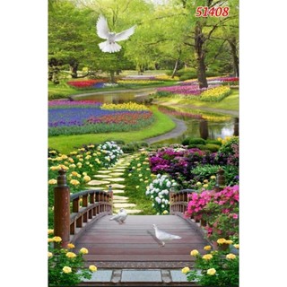 Tranh dán tường phong cảnh, dán phòng khách, phòng làm việc, nhà hàng tranh in trên chất liệu vải lụa (tặng kèm keo dán)
