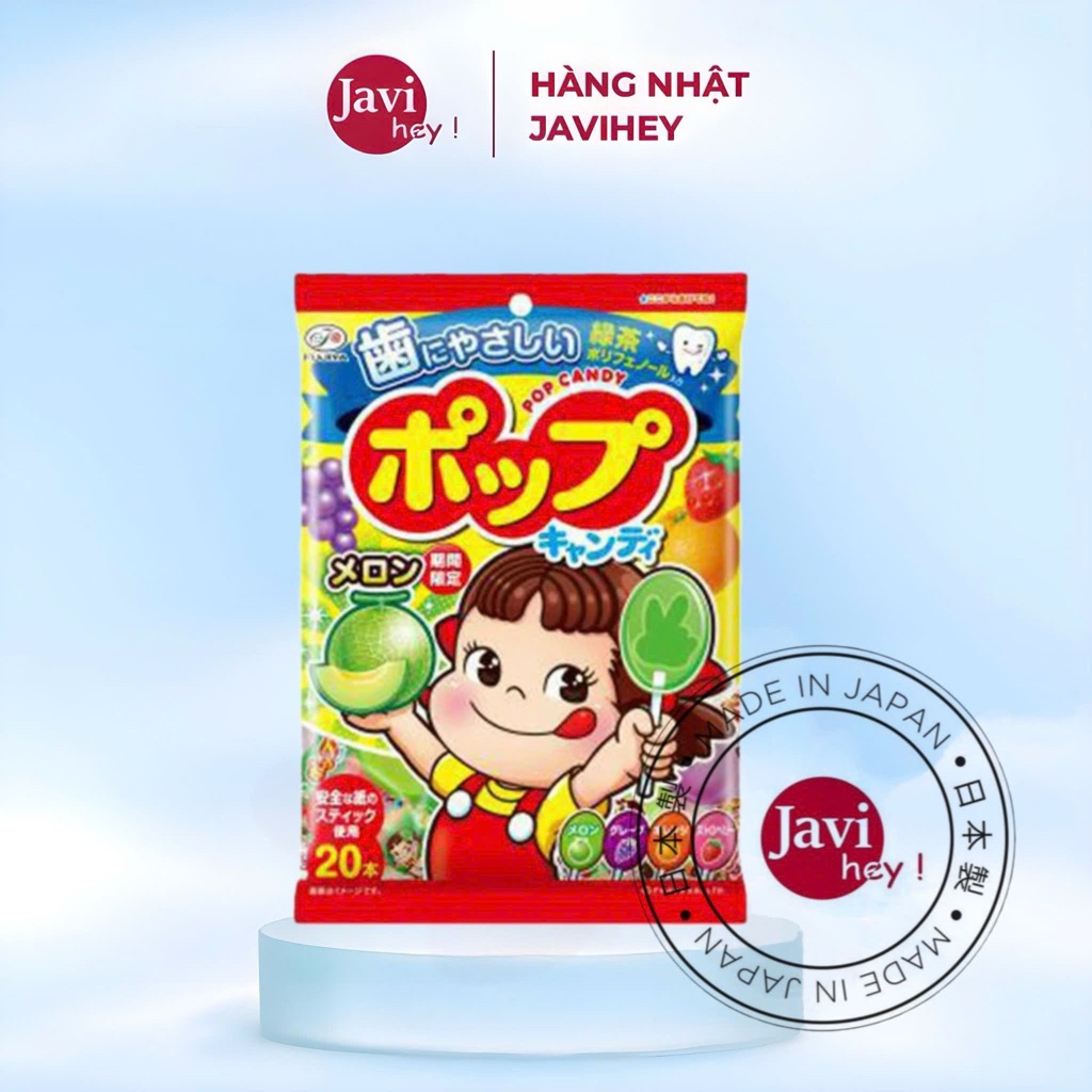 Kẹo mút Fujiya Pop candy trái cây chống sâu răng gói 20 cái 128g Nhật ...