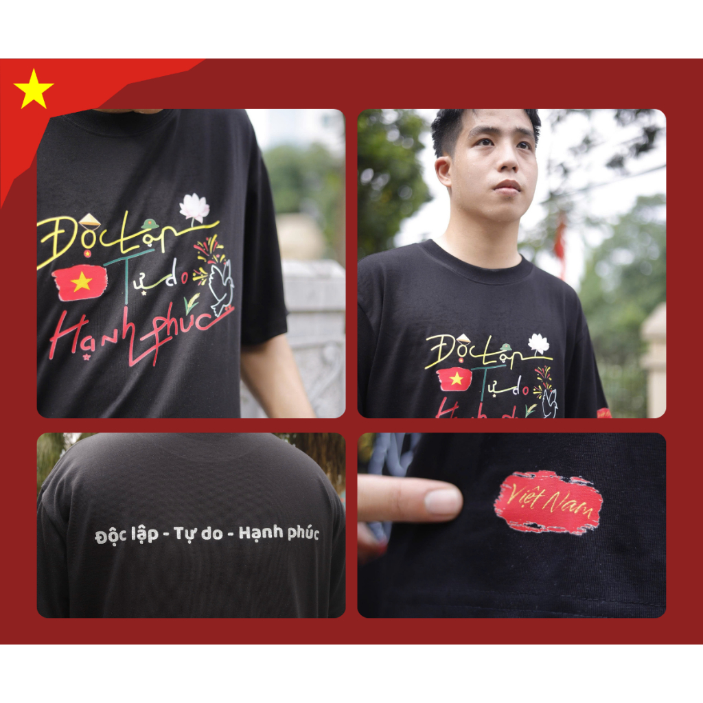 [Áo Việt Nam 2/9] Áo thun Việt Nam 2/9 Unim Độc Lập Tự Do Hạnh Phúc Cờ Tổ Quốc Hottrend 2025 Cotton Việt