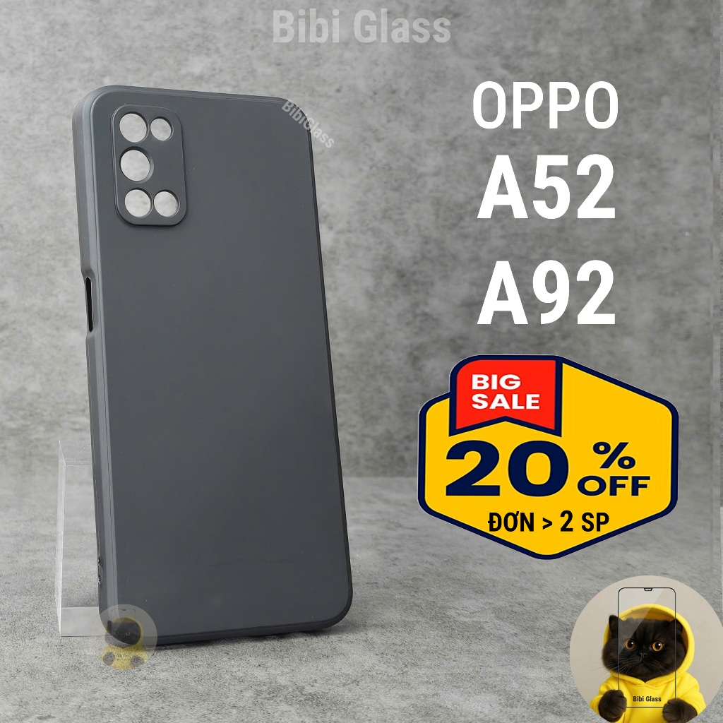 Ốp lưng Oppo A92 / A52 bảo vệ cam điện thoại toàn diện cạnh vuông nhựa dẻo tpu bibi glass