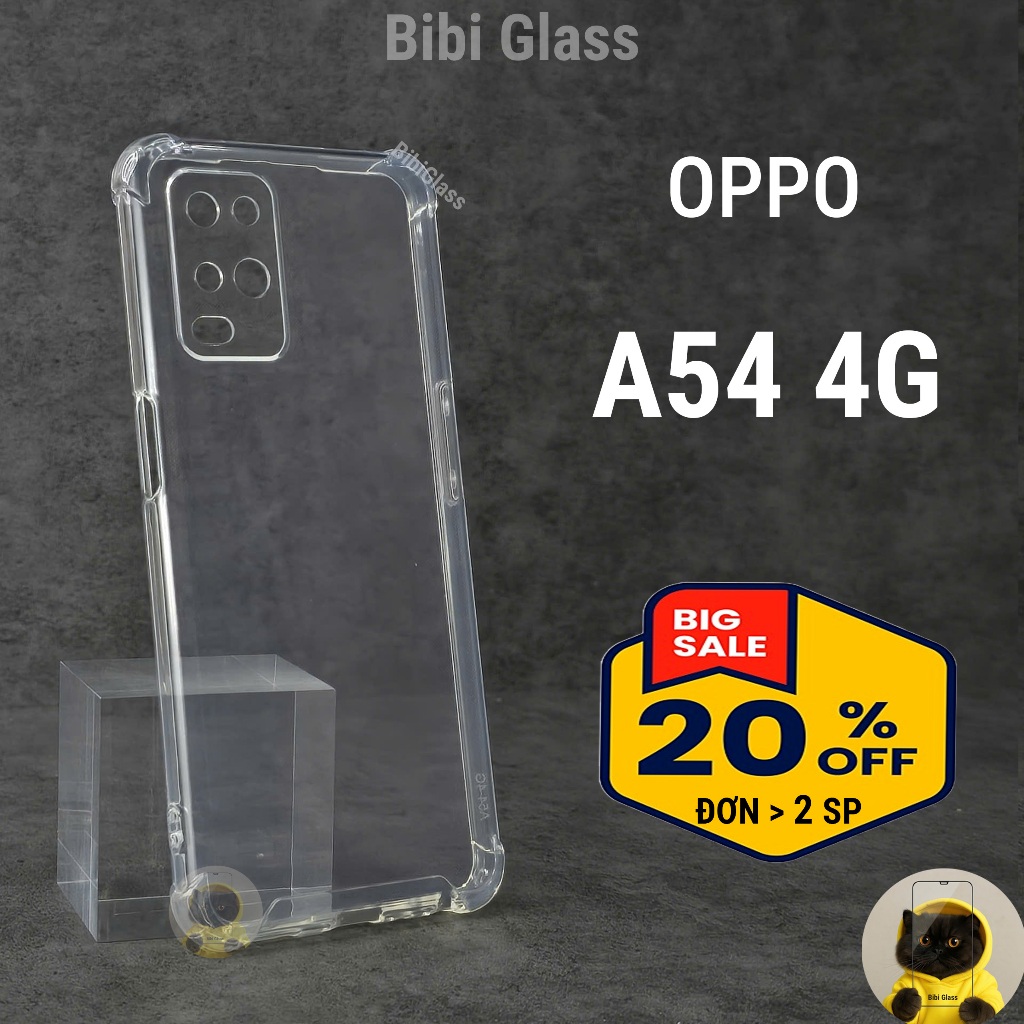 Ốp lưng OPPO A54 4G silicon trong suốt dẻo cao cấp chống sốc chống va đập bảo vệ cam viền vuông
