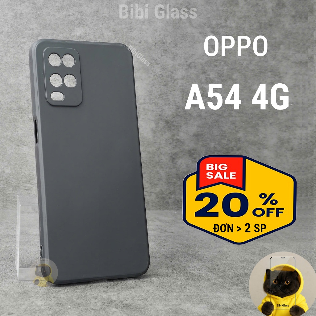 Ốp lưng OPPO A54 4G bảo vệ cam điện thoại toàn diện cạnh vuông nhựa dẻo tpu bibi glass