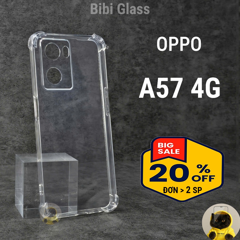 Ốp lưng OPPO A57 / A77 4G 2022 silicon trong suốt dẻo cao cấp chống sốc bảo vệ điện thoại viền vuông