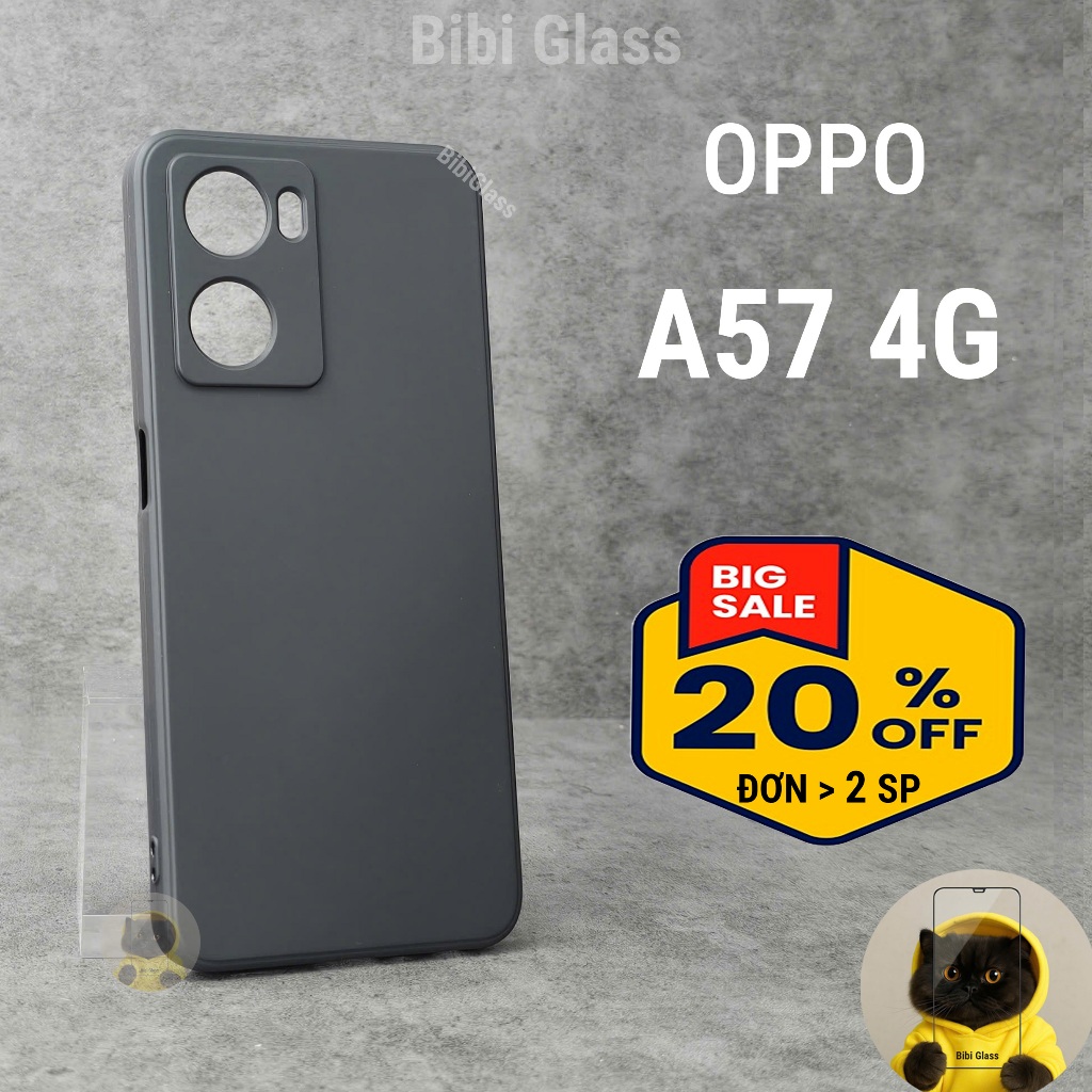 Ốp lưng Oppo A57 4G 2022 bảo vệ cam điện thoại toàn diện cạnh vuông nhựa dẻo tpu bibi glass