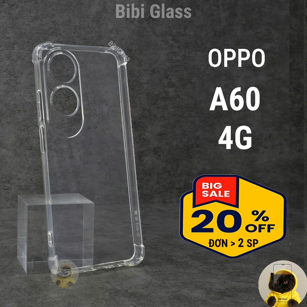 Ốp lưng Oppo A60 4G nhựa dẻo trong suốt silicon cao cấp chống sốc va đập bảo vệ cam điện thoại