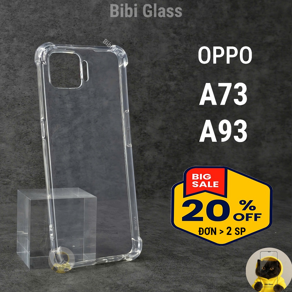 Ốp lưng OPPO A93 / A73 4G silicon trong suốt dẻo cao cấp chống sốc viền vuông bảo vệ điện thoại xịn
