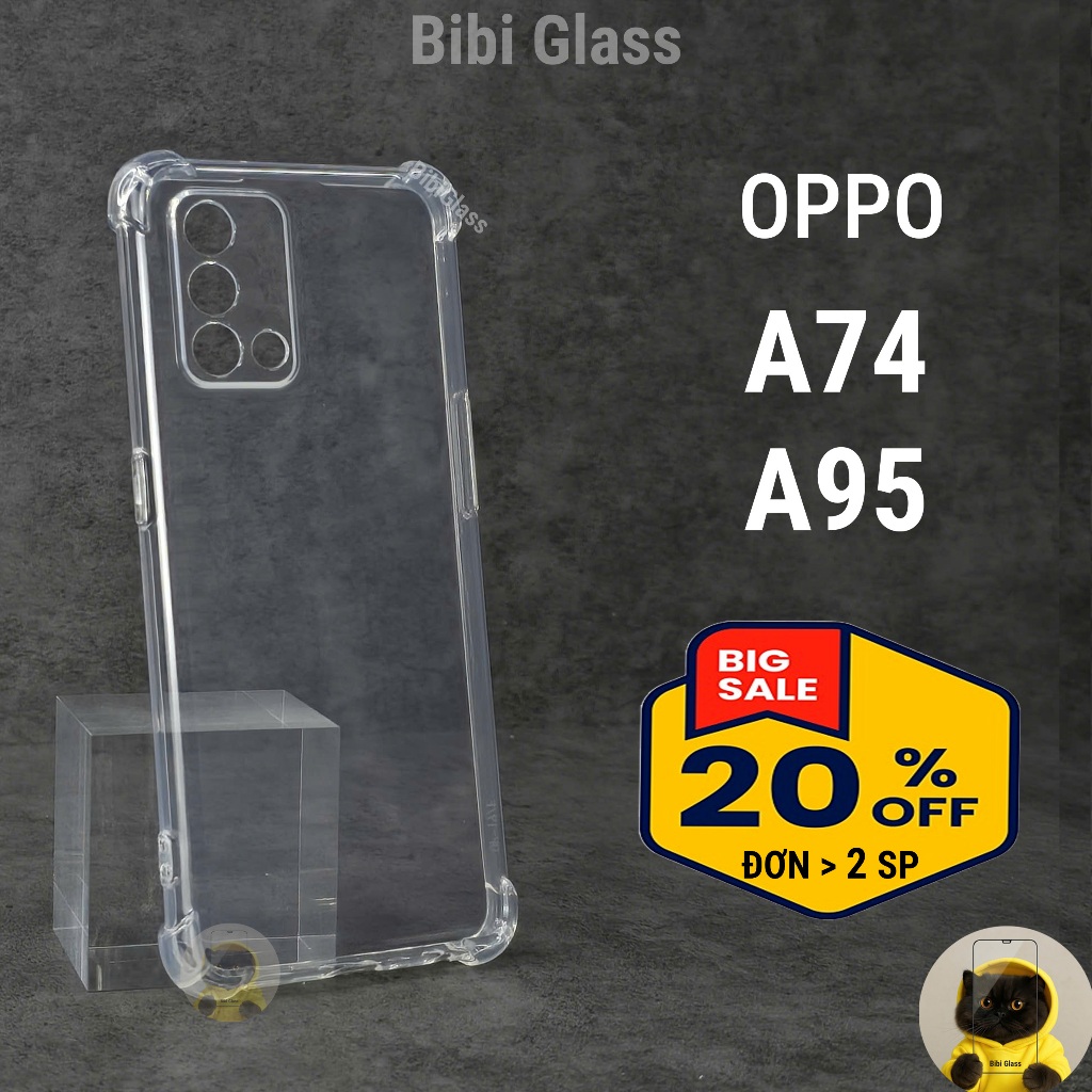 Ốp lưng OPPO A74 / A95 4G silicon trong suốt dẻo cao cấp chống sốc viền vuông bảo vệ điện thoại