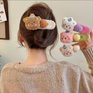 Kẹp Tóc Gấu Bông Teddy Mềm Mại Dễ Thương Màu Sắc Pastel Kẹo Ngọt Cho Bạn Gái