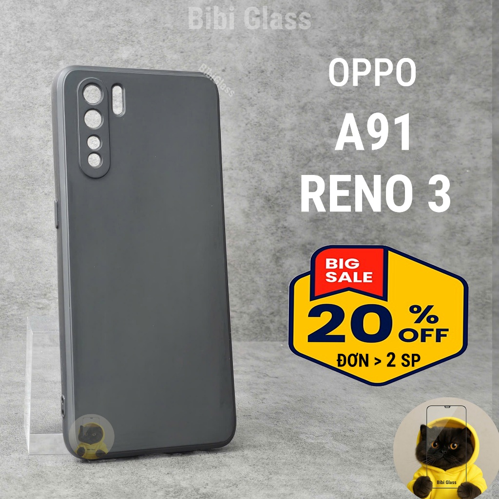 Ốp lưng Oppo A91 / reno 3 / reno3 bảo vệ cam điện thoại toàn diện cạnh vuông nhựa dẻo tpu bibi glass