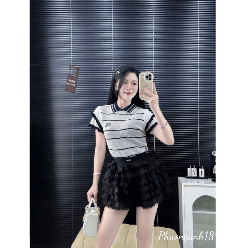 [Deal mở bán] Áo polo cổ sen cộc tay 2 tầng bèo hàng QC A003