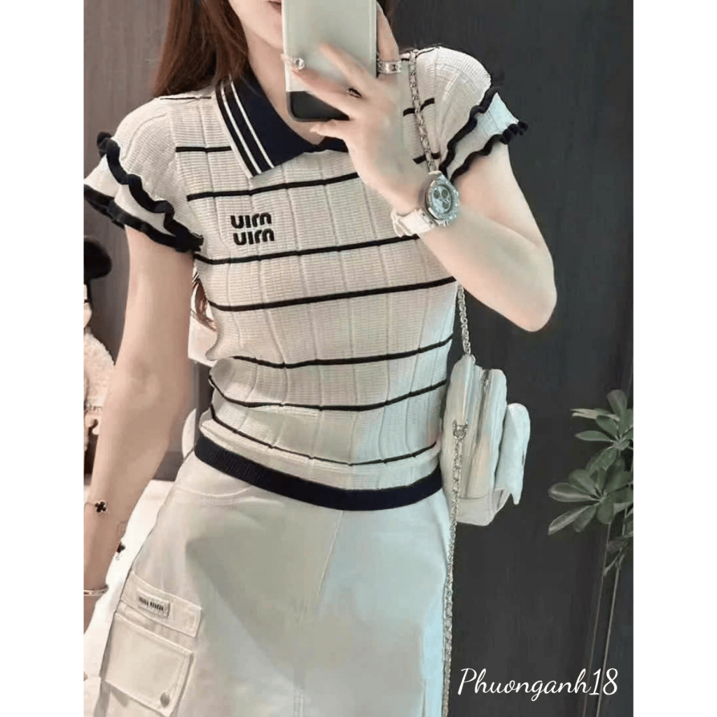 [Deal mở bán] Áo polo cổ sen cộc tay 2 tầng bèo hàng QC A003