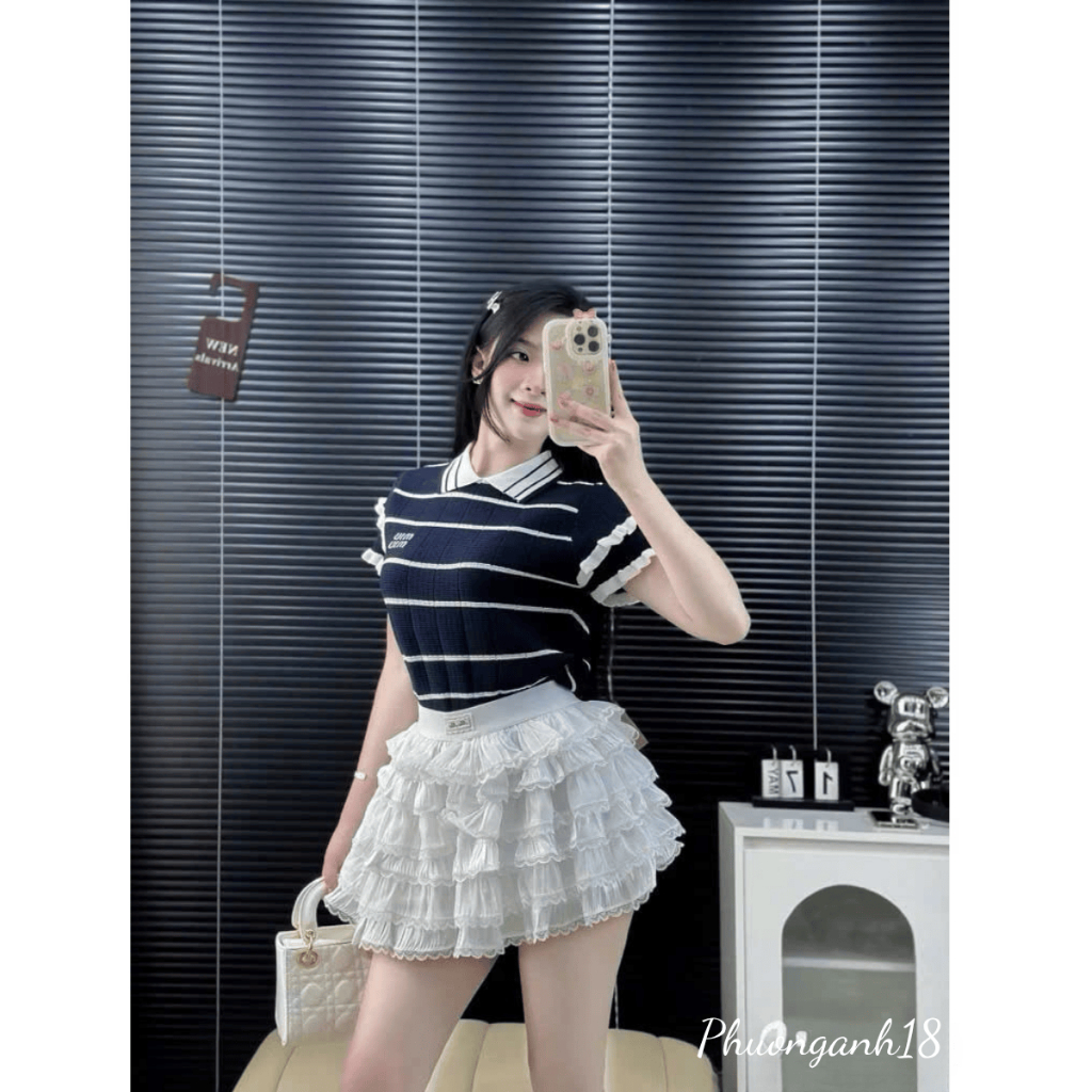 [Deal mở bán] Áo polo cổ sen cộc tay 2 tầng bèo hàng QC A003