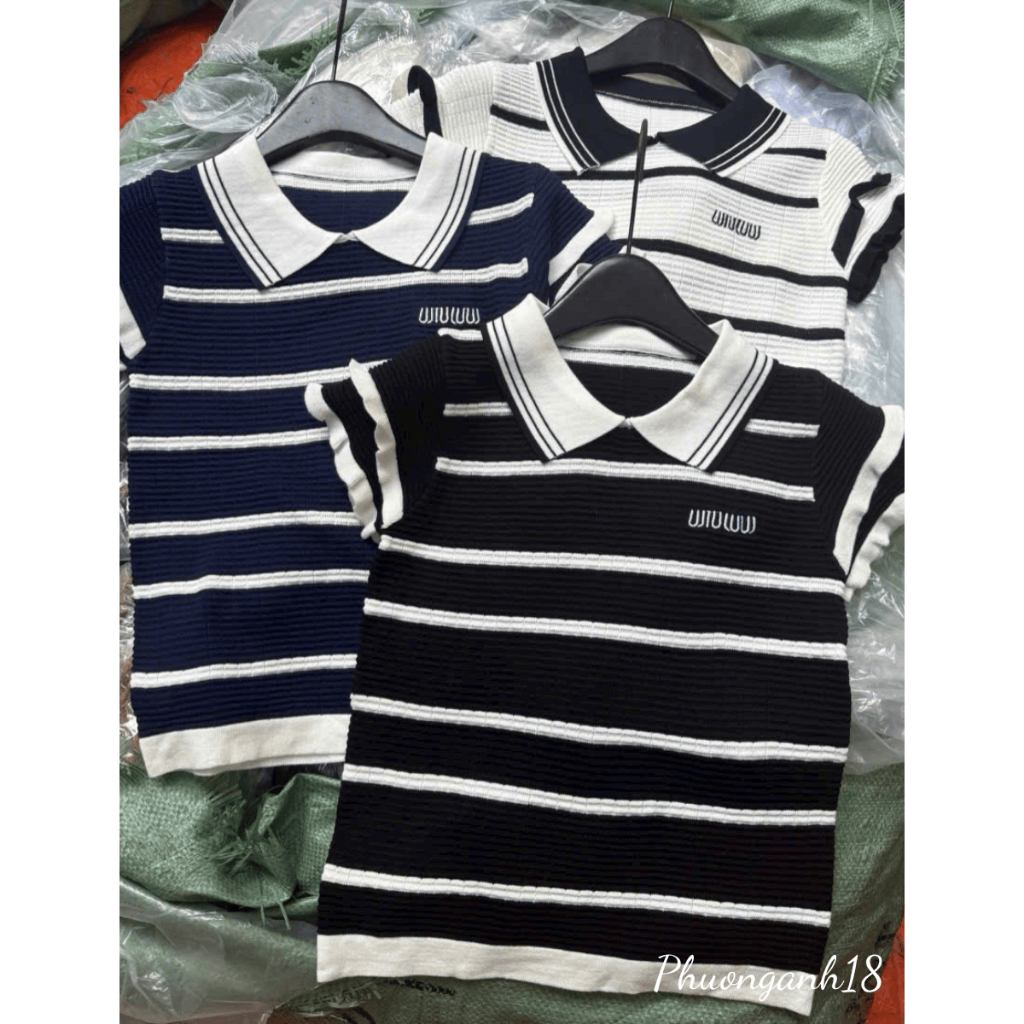 [Deal mở bán] Áo polo cổ sen cộc tay 2 tầng bèo hàng QC A003