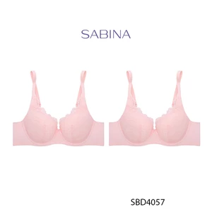 [SALE XẢ HÀNG] Combo 2 Áo Lót Mút Mỏng Cup Lớn Có Gọng Phối Ren Màu Hồng Perfect Bra By Sabina SBD4057