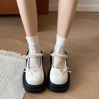 Giày Mary.,j.a.n.e gắn chuỗi ngọc xinh 7 phân quai cài mẫu hót