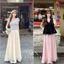 Chân váy lụa tơ nhũ ánh kim 2 lớp nhẹ nhàng, Chân váy tơ óng dáng xoè nhẹ váy dài 90cm dáng tiểu thư hàng đẹp