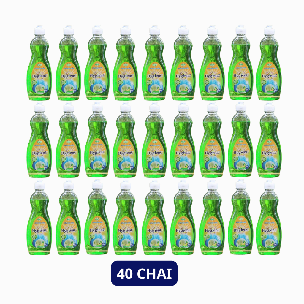 [Sỉ Thùng] Thùng 40 Chai Nước Rửa Chén HygienC Plus 400g Hương Dưa Lưới  - Sạch Vết Dầu Mỡ Bám Trên Chén Bát