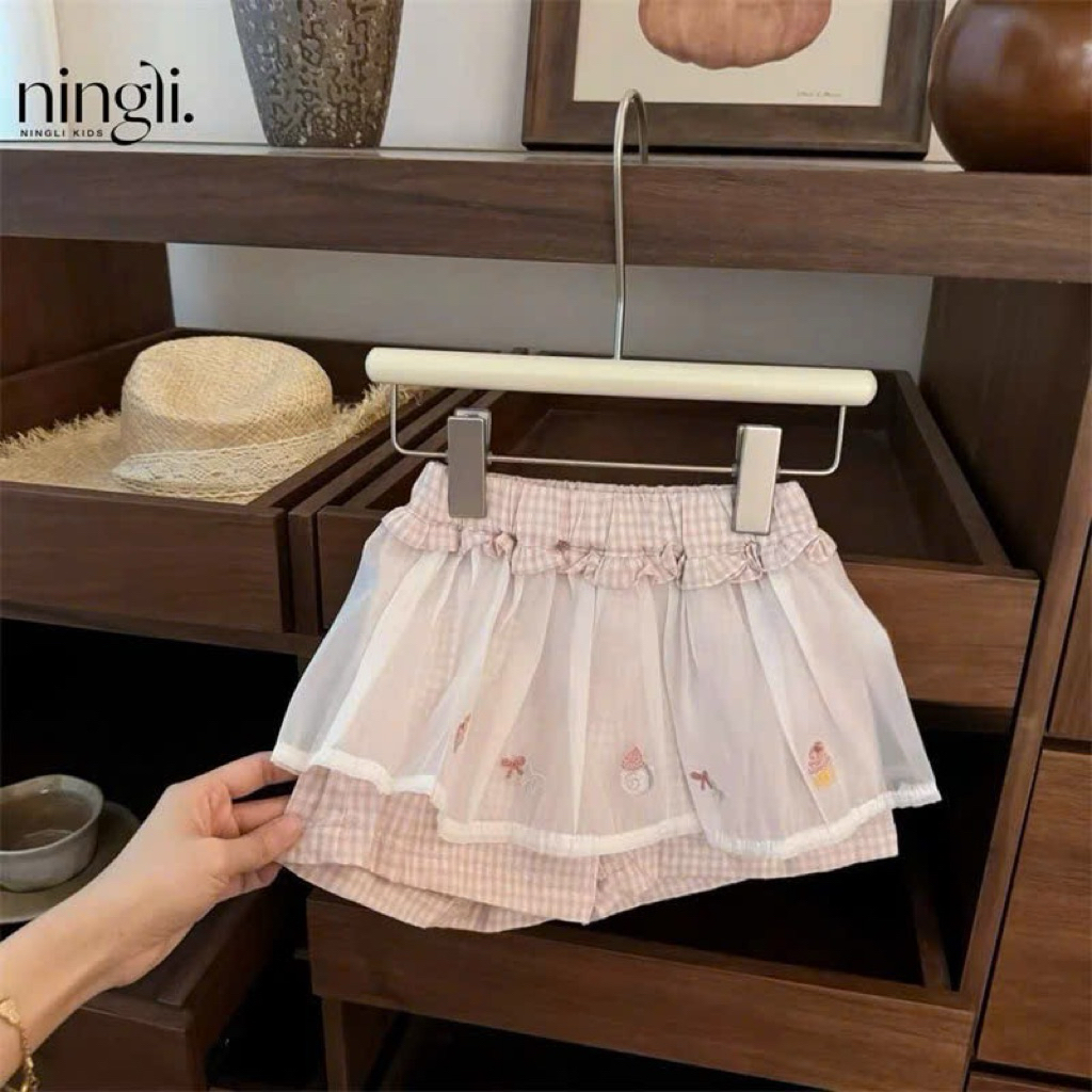(Sẵn 100) Bộ quần áo sát nách ren quần hoạ tiết mèo kitty phong cách dễ thương dành cho bé gái